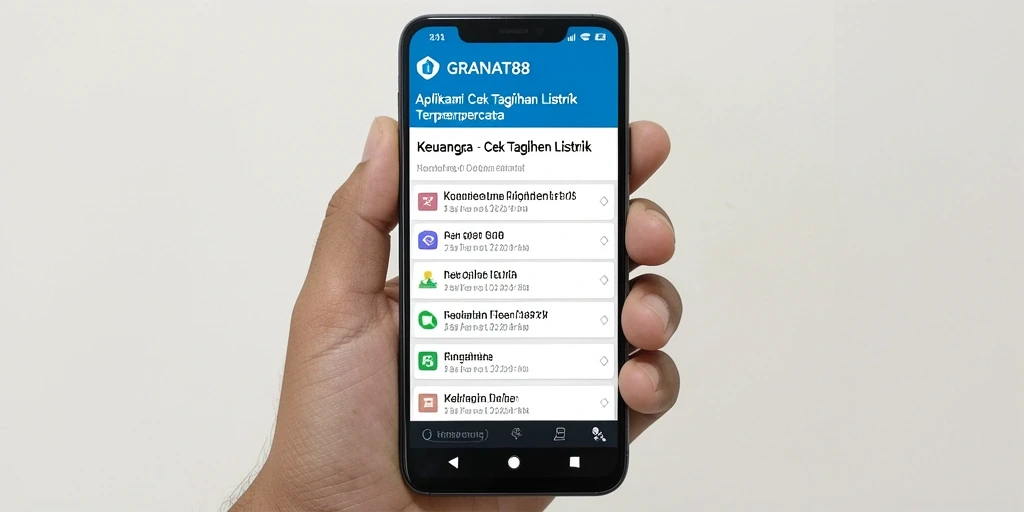Tampilan antarmuka GRANAT88 untuk cek tagihan listrik.