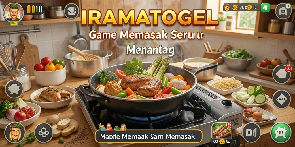 Tampilan antarmuka game Memasak yang menarik dan interaktif.
