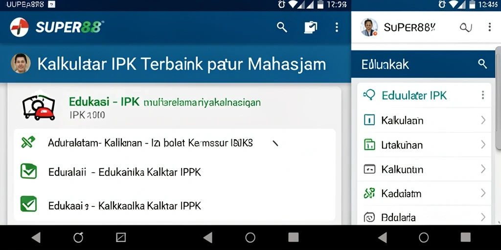 Tampilan antarmuka SUPER88 yang memudahkan pengguna menghitung IPK.