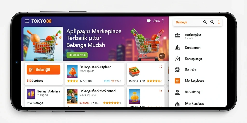 Tampilan antarmuka sederhana dan fungsional dari TOKYO88 untuk berbelanja.