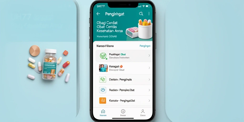 Tampilan antarmuka UH77 yang memudahkan pengaturan pengingat obat.