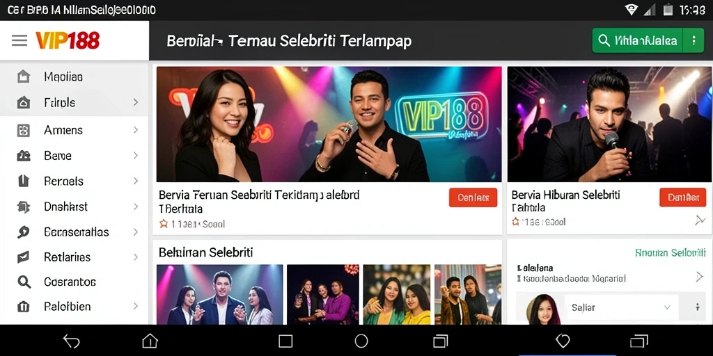 Tampilan antarmuka aplikasai VIP188 yang menarik dan informatif.